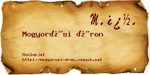 Mogyorósi Áron névjegykártya