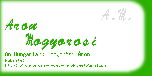aron mogyorosi business card